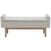 Storage Bench | Tufted Fabric | Low Arms | Light Gray