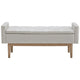 Storage Bench | Tufted Fabric | Low Arms | Light Gray