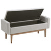 Storage Bench | Tufted Fabric | Low Arms | Light Gray