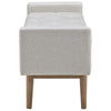 Storage Bench | Tufted Fabric | Low Arms | Light Gray