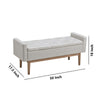 Storage Bench | Tufted Fabric | Low Arms | Light Gray
