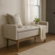 Storage Bench | Tufted Fabric | Low Arms | Light Gray