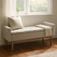 Storage Bench | Tufted Fabric | Low Arms | Light Gray