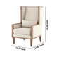 Wooden Frame Accent Chair with High Wingback and Track Arms,Beige and Brown By Casagear Home BM226162