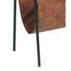 Accent Table | Marble Top | Faux Leather Swing Holder | White & Brown