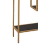 Ashley Metal Frame Bookcase with 5 Tiered Display Glass Shelves, Gold and Black