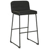 40 Inch Channel Stitched Leatherette Barstool with Sled Base,Set of 2,Black By Casagear Home BM226192