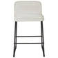 Channel Stitched Low Back Fabric Barstool with Sled Base Set of 2 White By Casagear Home BM226195