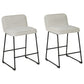 Channel Stitched Low Back Fabric Barstool with Sled Base Set of 2 White By Casagear Home BM226195