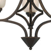 3 Bulb Chandelier with Metal Frame and Smoked Glass Shade, Bronze By Casagear Home