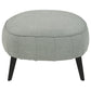 Fabric Upholstered Oversized Ottoman with Metal Legs, Gray By Casagear Home