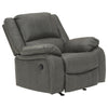 Faux Leather Upholstered Rocker Recliner with Jumbo Stitching Gray By Casagear Home BM226481