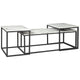 Occasional Table Set | 3 Piece | Marble Top | Metal Frame | White & Black