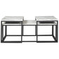 3 Piece Occasional Table Metal Frame Marble Top White and Black By Casagear Home BM226510