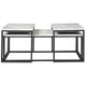 3 Piece Occasional Table Metal Frame Marble Top White and Black By Casagear Home BM226510