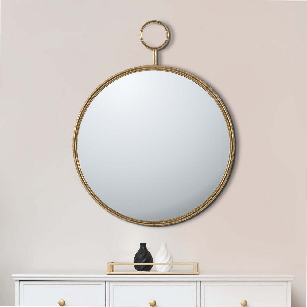 Wall Mirror | Oval Metal Frame | Small | Gold
