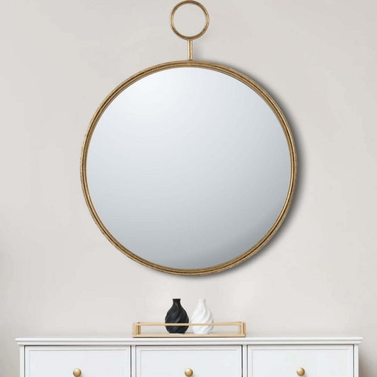Wall Mirror | Oval Metal Frame | Large | Gold