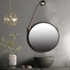 Wall Mirror | Round Metal Frame | Rope Hanger | Black