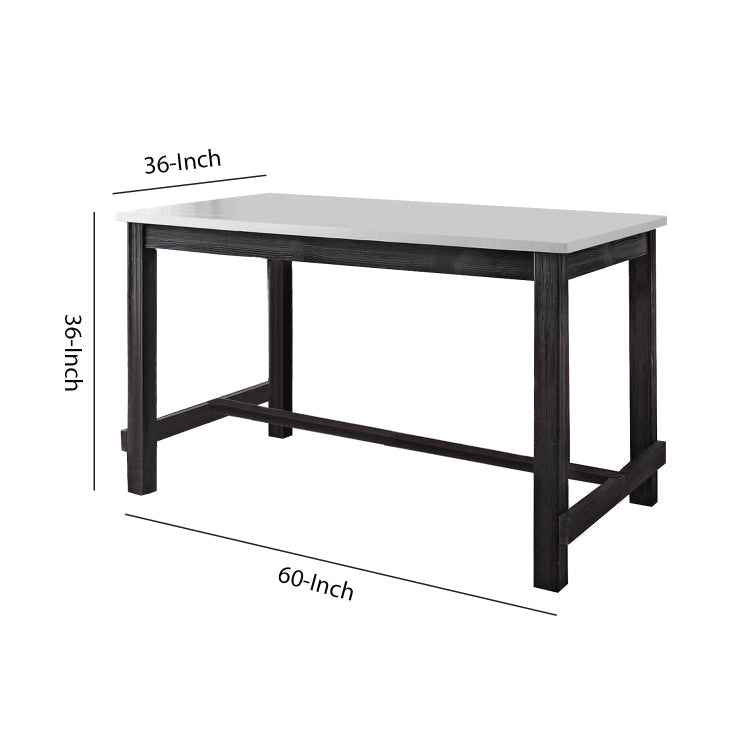 Counter Table | Rectangular Marble Top | Trestle Base | Gray BM226849