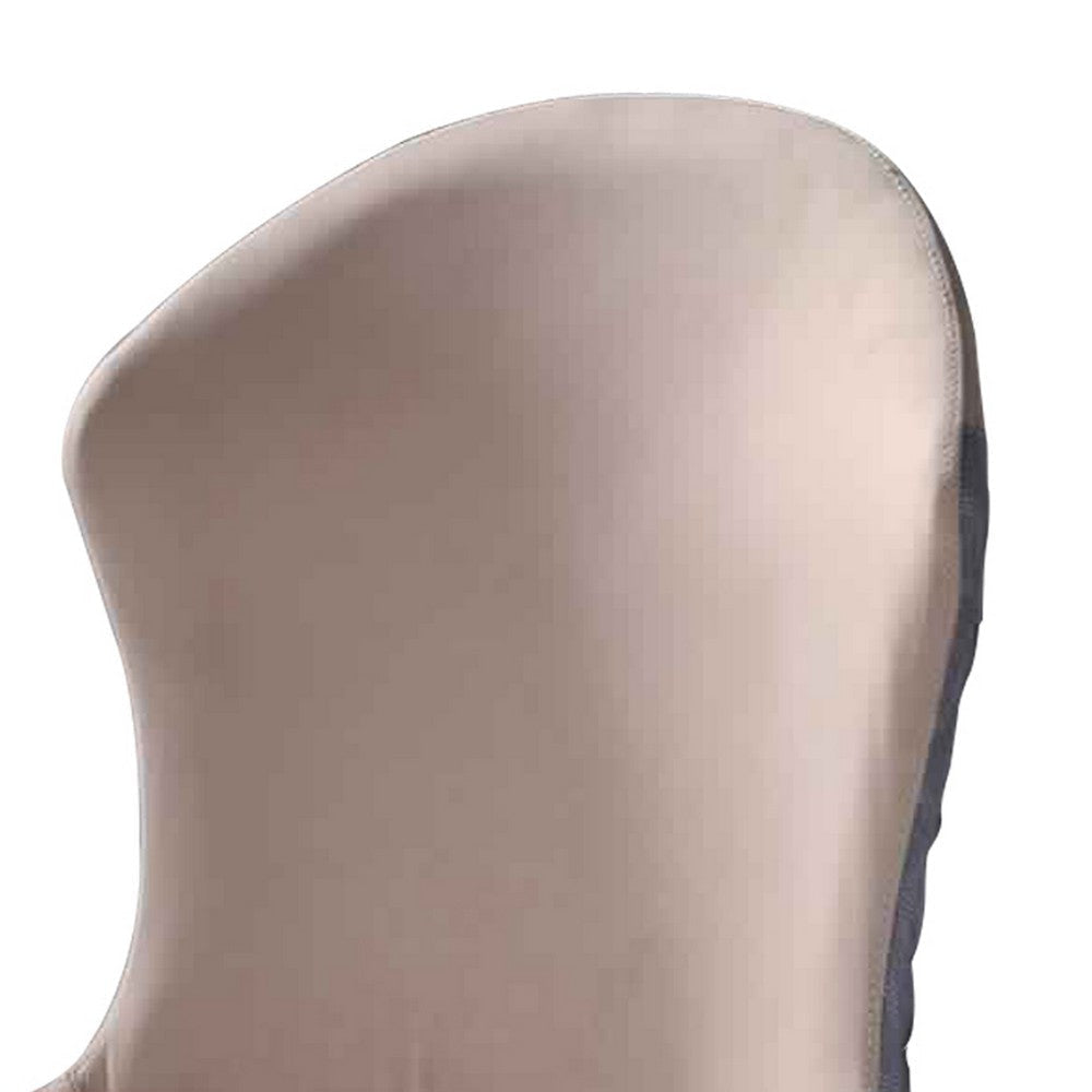 Fabric Upholstered Side Chair with Spindle Legs Set of 2 Beige and Gold BM226853