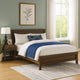 Queen Bed | Wood | Molded Headboard | Chamfered Legs | Brown