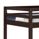 Twin Wooden Frame Loft Bed with Built In Ladder Espresso Brown BM226860