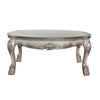 Scalloped Top Wooden Coffee Table with Claw Legs Support Antique Silver BM226898