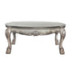 Scalloped Top Wooden Coffee Table with Claw Legs Support Antique Silver BM226898