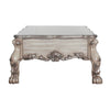 2 Drawers Wooden Coffee Table with Oversized Claw Legs Antique Silver By Casagear Home BM226899