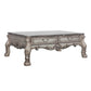 2 Drawers Wooden Coffee Table with Oversized Claw Legs, Antique Silver By Casagear Home