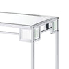 Mirror Top Metal Console Table with Wooden Open Bottom Shelf Silver BM226901