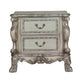 Traditional Wooden Nightstand with 2 Drawers and Carved Details Silver BM226924