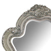 Arch Shape Wooden Frame Wall Mirror with Carved Details Antique Silver BM226925