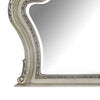 Arch Shape Wooden Frame Wall Mirror with Carved Details Antique Silver BM226925
