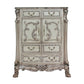 Traditional Wooden Chest with 5 Drawers and Carved Details Silver By Casagear Home BM226927