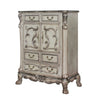 Tall Dresser Chest | 5 Drawer | Traditional Carved Wood | Silver