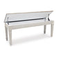 Rectangular Wooden Bench with Under seat Storage, Antique White and Brown By Casagear Home