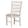 Fabric Dining Side Chair with Ladder Back Set of 2 White and Brown By Casagear Home BM227028