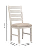 Fabric Dining Side Chair with Ladder Back Set of 2 White and Brown By Casagear Home BM227028