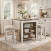 Dining Set | 3 Piece | Counter Height Table & Barstools | White & Brown
