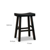 31 Inch Wooden Saddle Stool with Angular Legs Set of 2 Black By Casagear Home BM227040