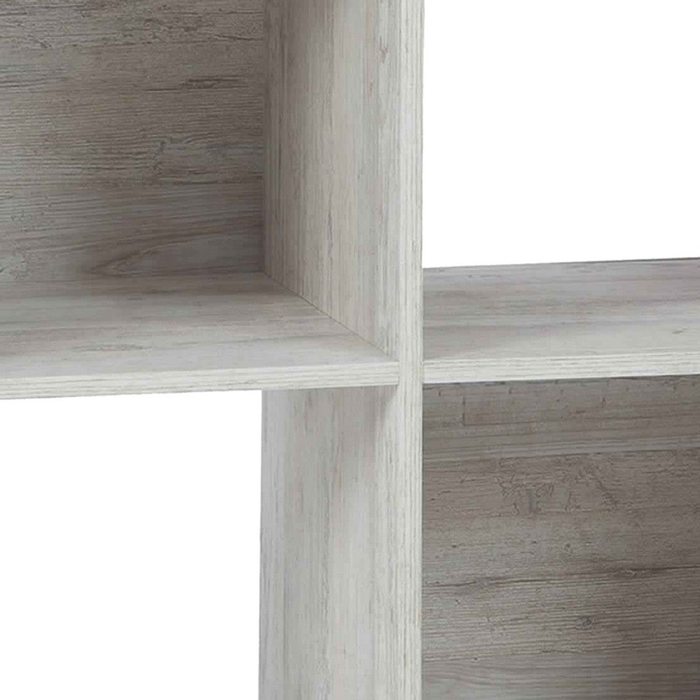 Organizer | 4 Cube | Wood | Grain Finish | Washed White