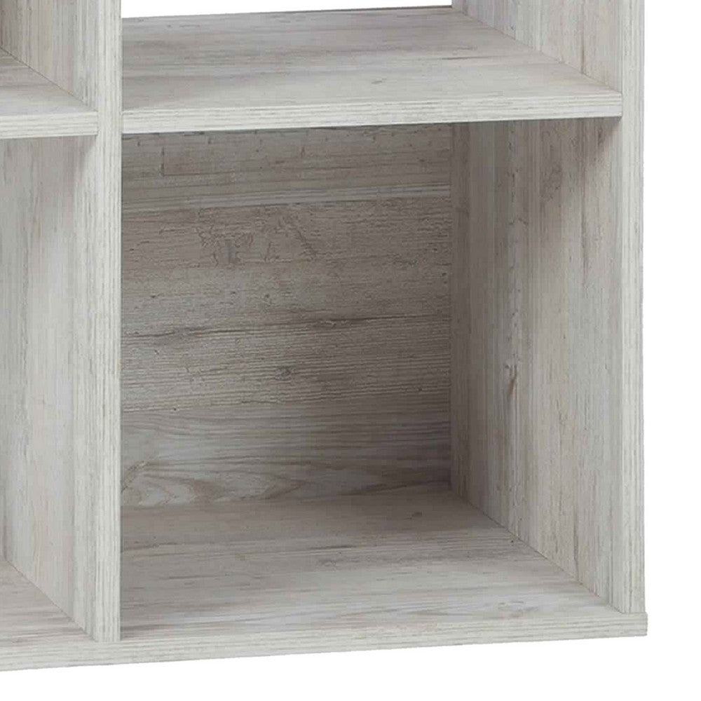 Organizer | 4 Cube | Wood | Grain Finish | Washed White
