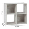 Organizer | 4 Cube | Wood | Grain Finish | Washed White