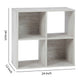 Organizer | 4 Cube | Wood | Grain Finish | Washed White