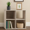 Organizer | 4 Cube | Wood | Grain Finish | Washed White