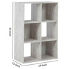 Ashley 6 Cube Wooden Organizer with Grain Details Washed White BM227057