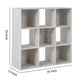 Ashley 9 Cube Wooden Organizer with Grain Details, Washed White