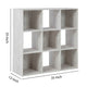 Ashley 9 Cube Wooden Organizer with Grain Details Washed White BM227058