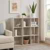 Ashley 9 Cube Wooden Organizer with Grain Details, Washed White